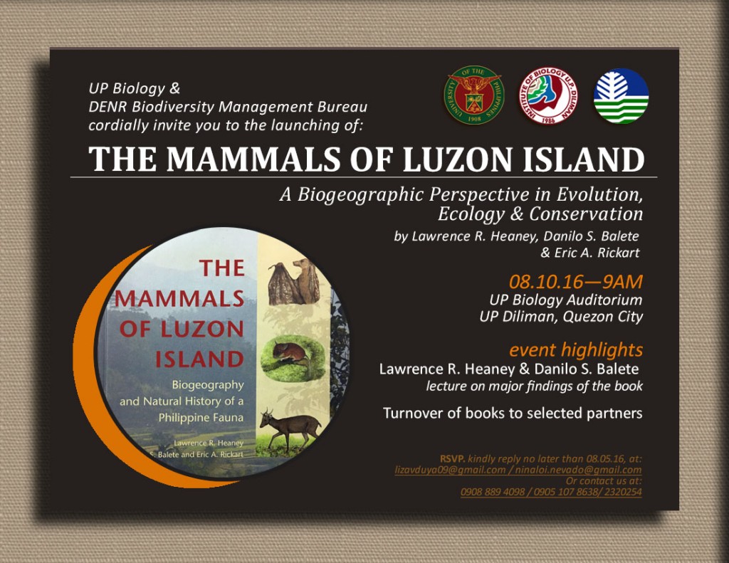 The Mammals of Luzon Island book launch